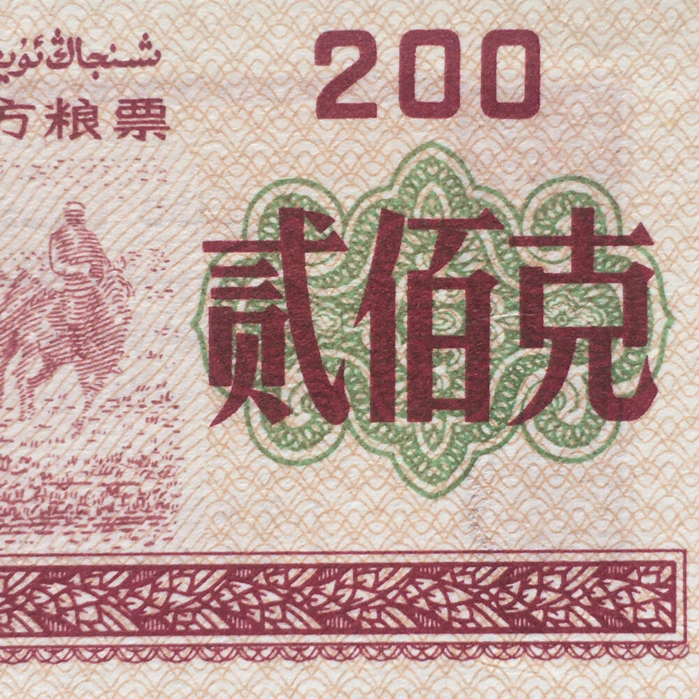 1988年新疆维吾尔自治区地方粮票贰佰克双语经典人物票全新品相未流通1枚原版真品如图供应票证旧藏文玩艺术收藏