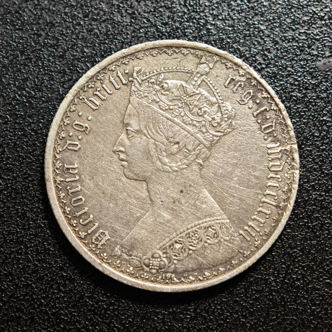 【德藏】世界币章拍卖第167期（拍品征集中~欢迎藏友联系） 英国维多利亚时期哥特弗洛伦银币 直径约：28.5mm；重约：11.1g