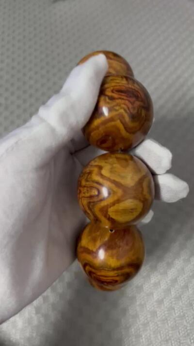 零元拍：超豪华鬼脸海南黄花梨大手持，44MM。太霸气了