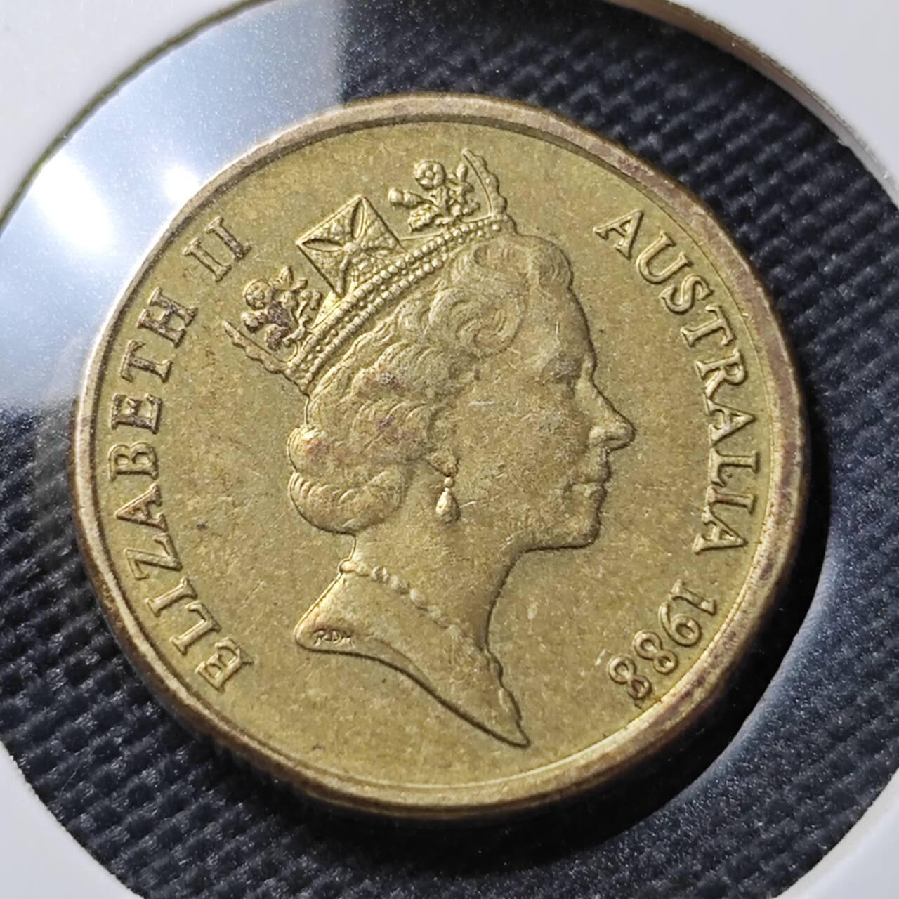 KK钱币收藏小铺   第405期 2月预留时间 周末发货 1988澳大利亚土著人2元 