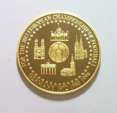 德国2012年首次夺欧洲杯50年 高浮雕精制大镀金章 40MM - 德国2012年首次夺欧洲杯50年 高浮雕精制大镀金章 40MM