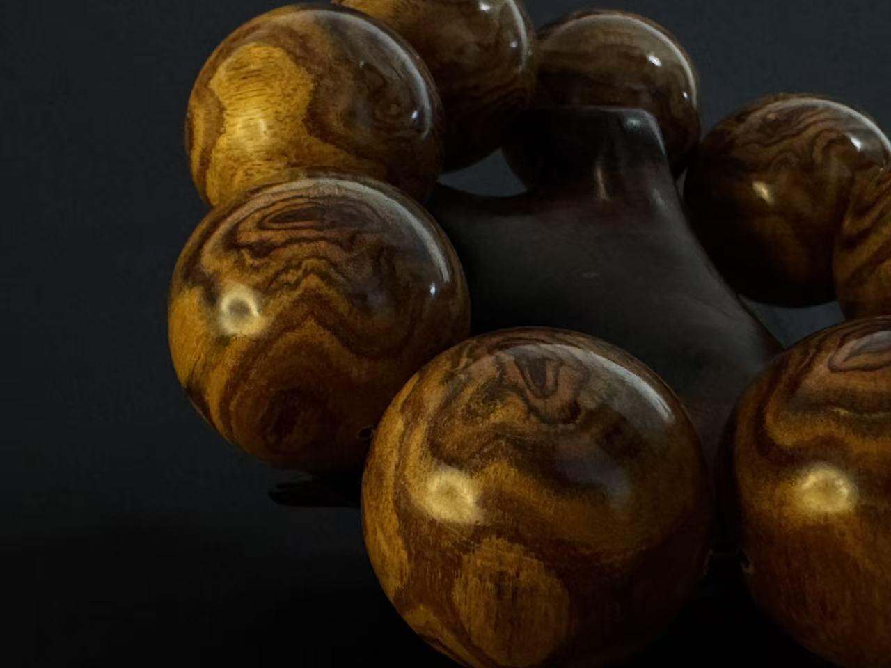 零元拍：超豪华鬼脸海南黄花梨大手持，44MM。太霸气了