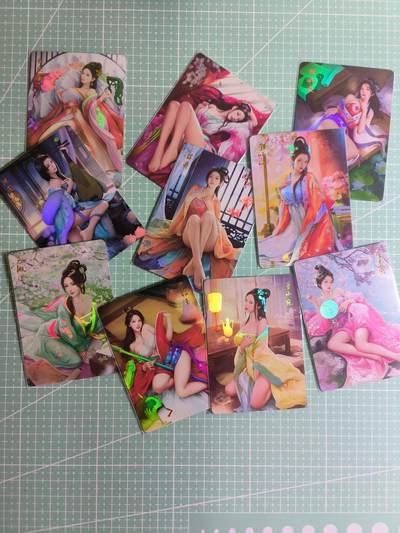 C先生卡牌 第24期  零抽层收拍品，送拍加微私聊 - 【彩闪】燎原卡牌《十大名妓》全套三渐变 共30张