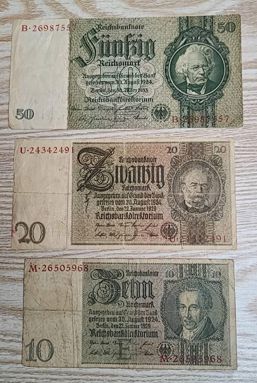 【币将精彩】纸币杂项拍卖（2026-3-15） 德国老纸币3枚品如图