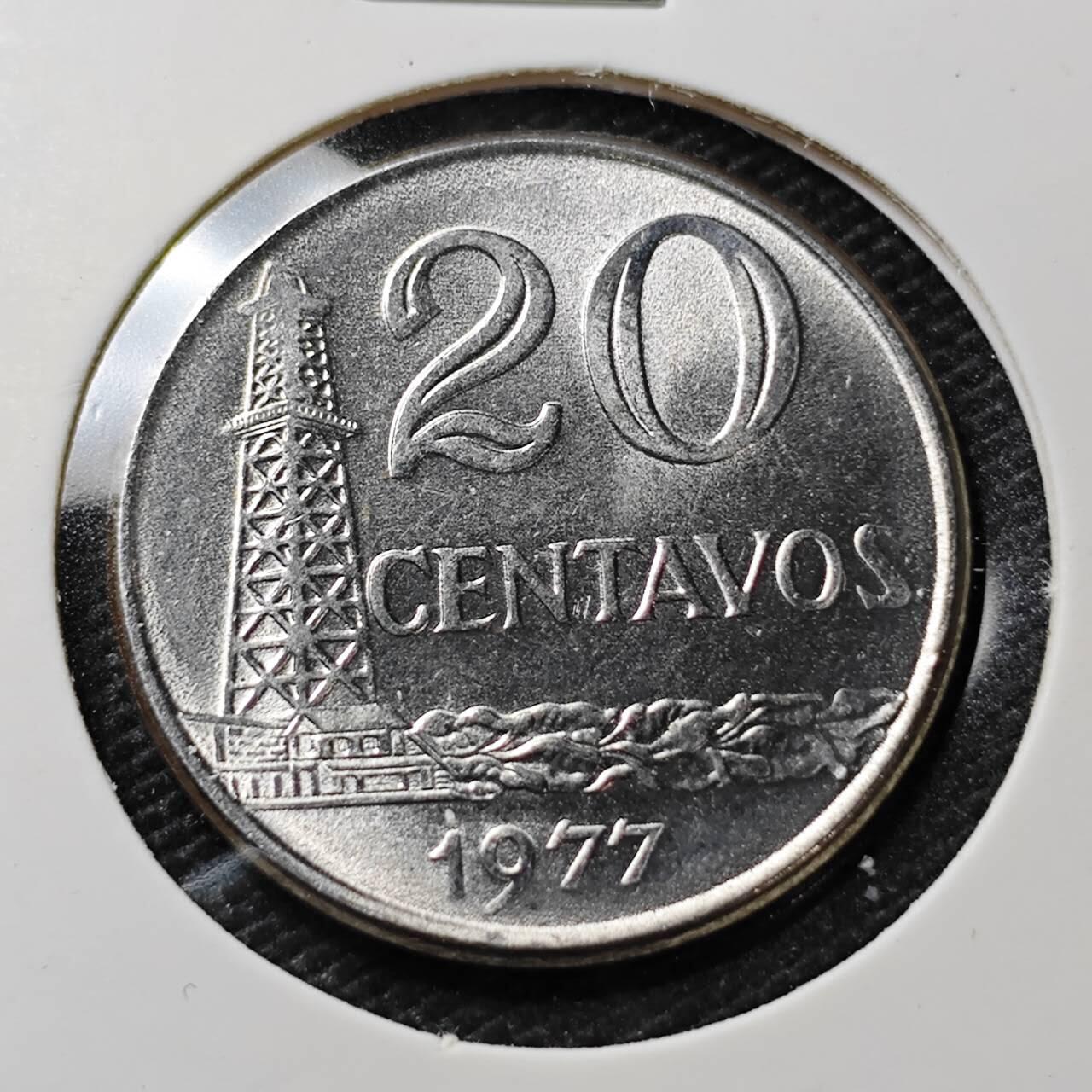 KK钱币收藏小铺   第405期 2月预留时间 周末发货  1977巴西20分 好品