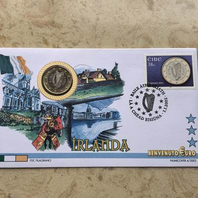 道一币馆币章第一百六十八场 - 邮币封 爱尔兰2002年1欧元