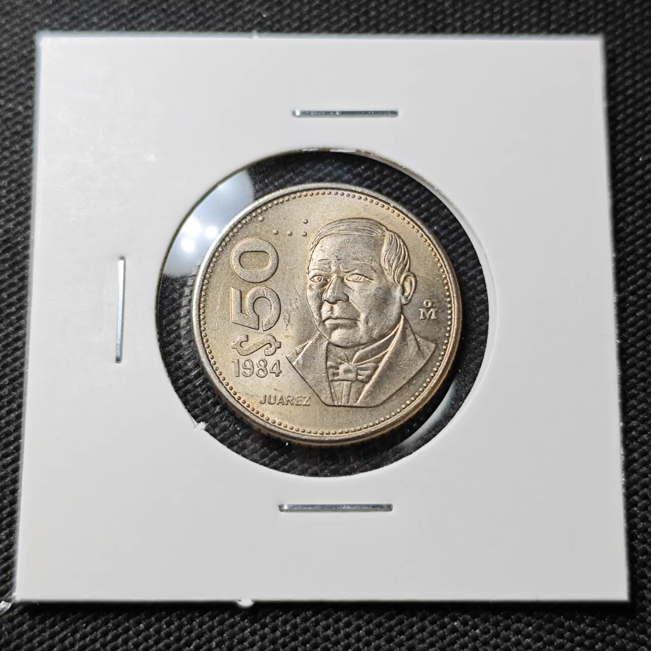 KK钱币收藏小铺   第405期 2月预留时间 周末发货  1984墨西哥50比索 好品