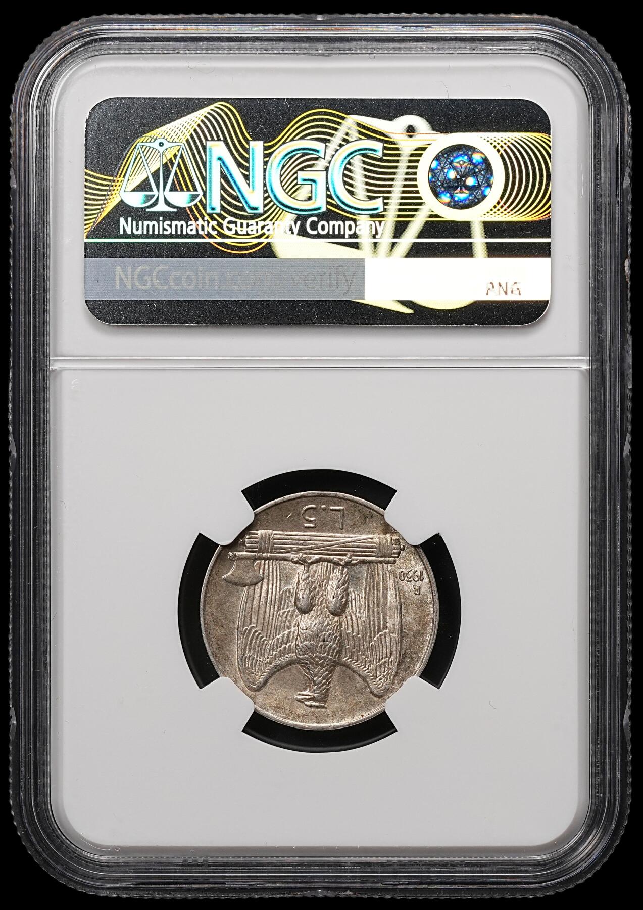 修遠堂世界钱币第107期 NGC MS62 1930年意大利5里拉银币