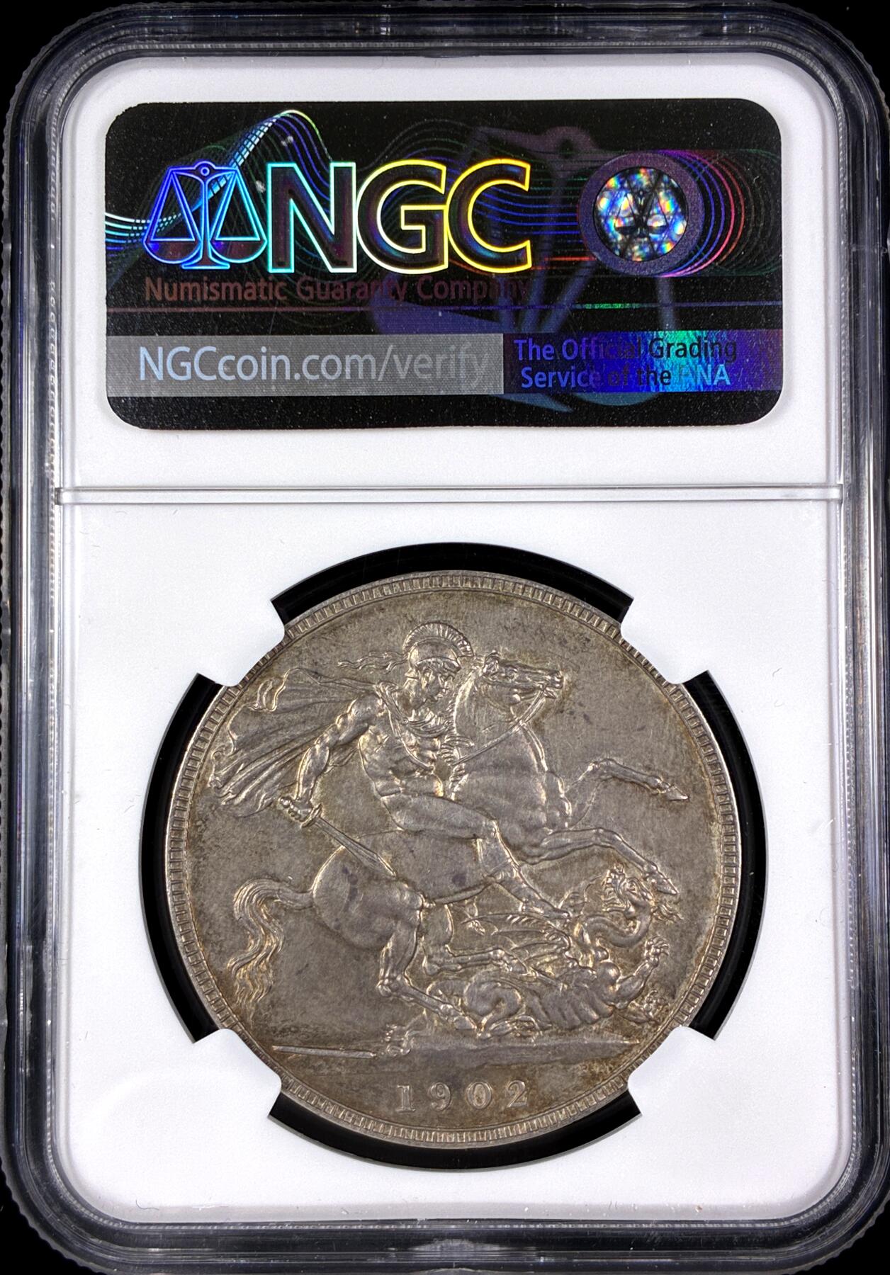 【雨安】【直播拍卖】【第0128期-评级币章】2026-03-14 周六 19:30 (金价1145, 银价22.39) [评级欧洲] Great Britain 英国 1克朗 KM#0803 (1902) 爱德华七世 1902年 NGC-PF62Matte