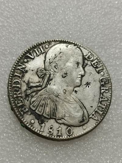 天下钱庄专场欢迎参拍 - 西属墨西哥斐迪南七世老双柱银币