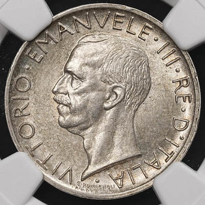 修遠堂世界钱币第107期 - NGC MS62 1930年意大利5里拉银币