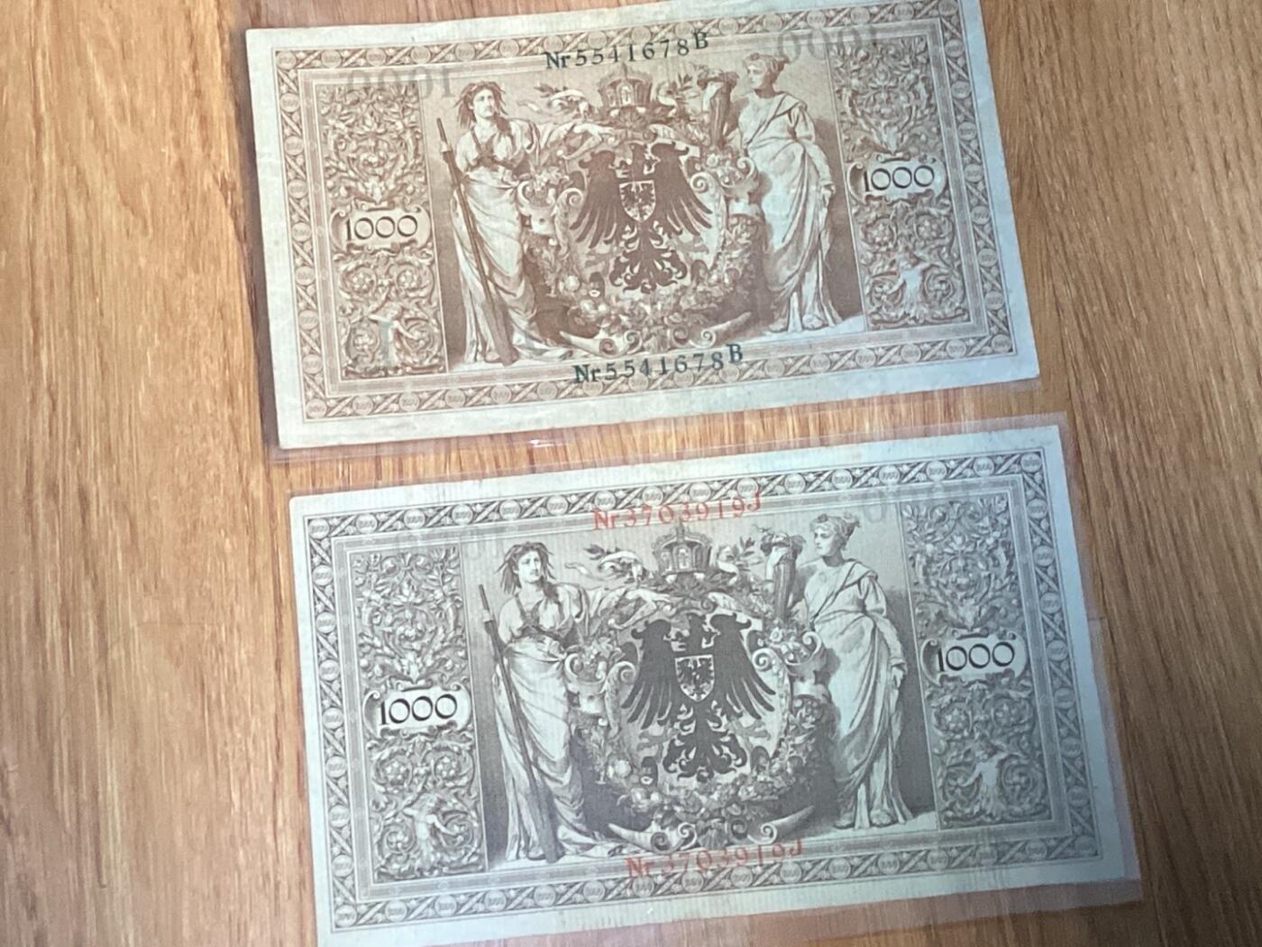 德国马克1910年1000帝国银行