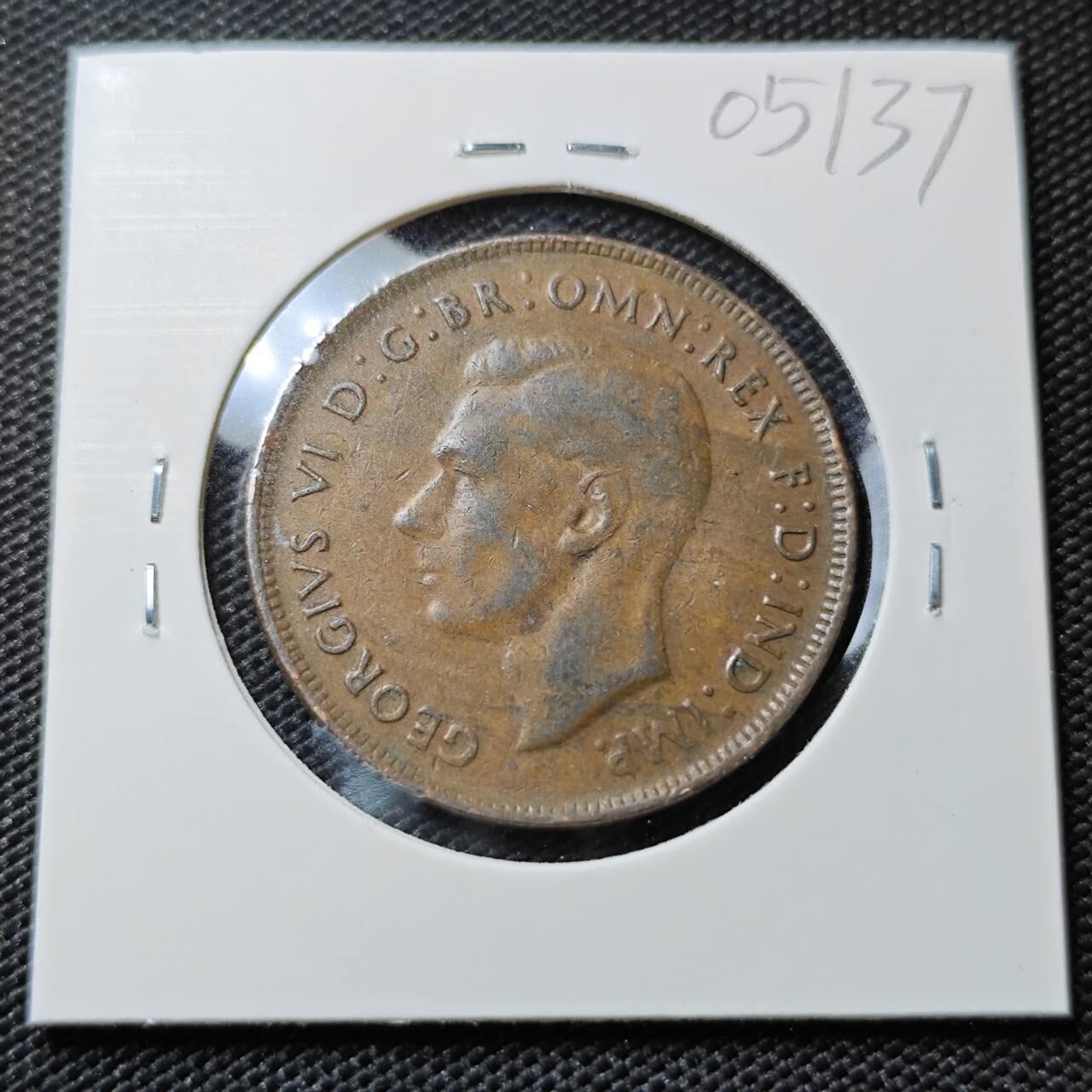 KK钱币收藏小铺   第405期 2月预留时间 周末发货 1943澳大利亚1便士 