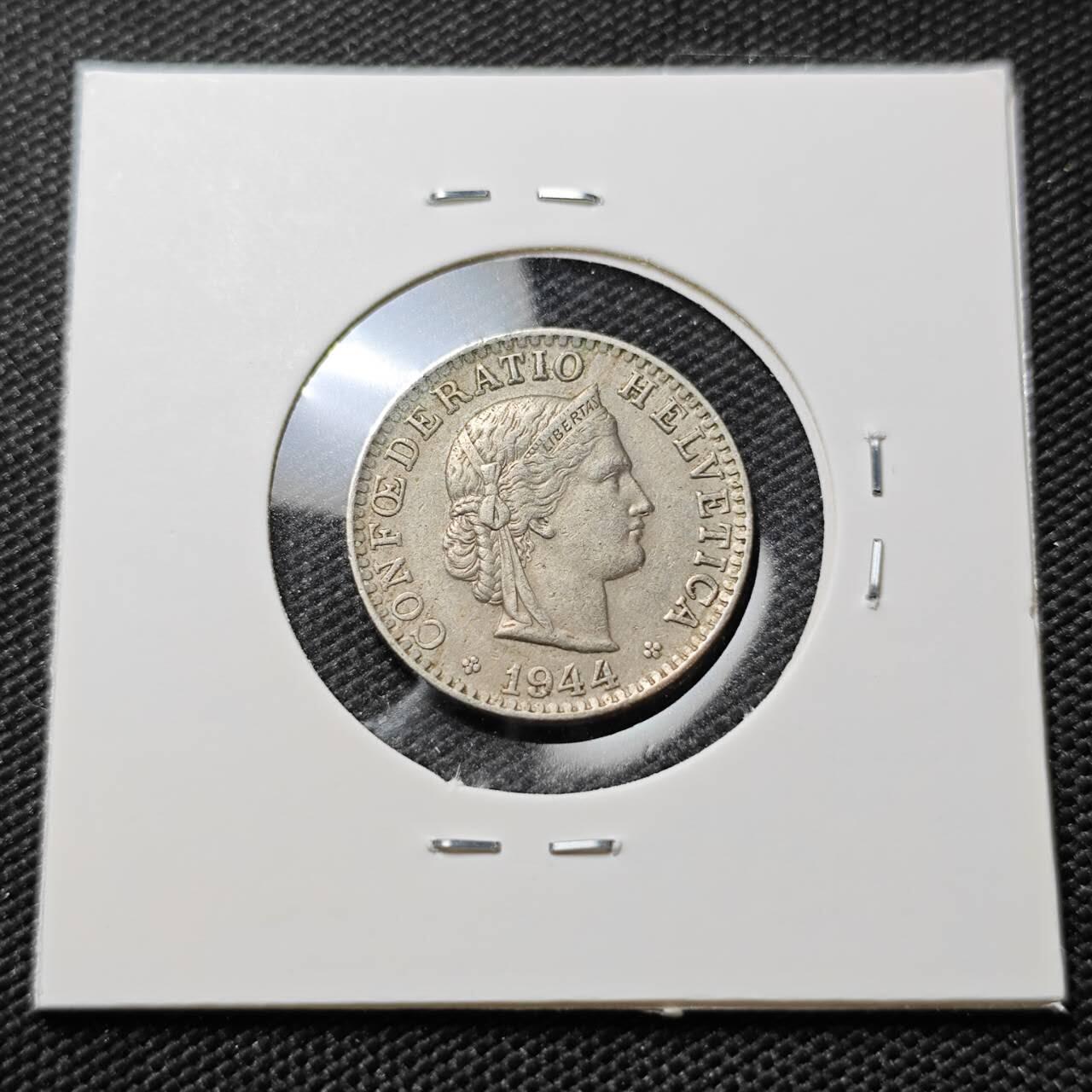 KK钱币收藏小铺   第405期 2月预留时间 周末发货 1944瑞士20分 