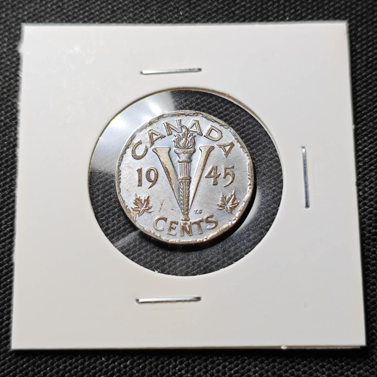 KK钱币收藏小铺   第405期 2月预留时间 周末发货 1945加拿大5分 