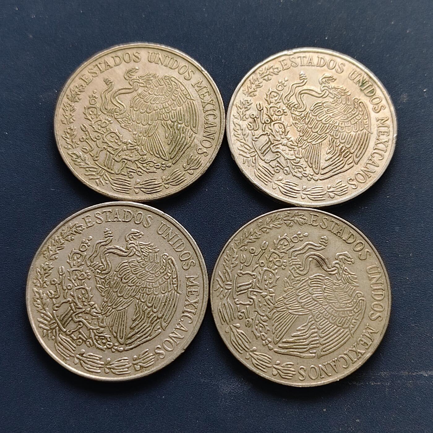 【全场包邮】纯粹捡漏拍510场 墨西哥1971-1976年5比索文森特·格雷罗4枚一组