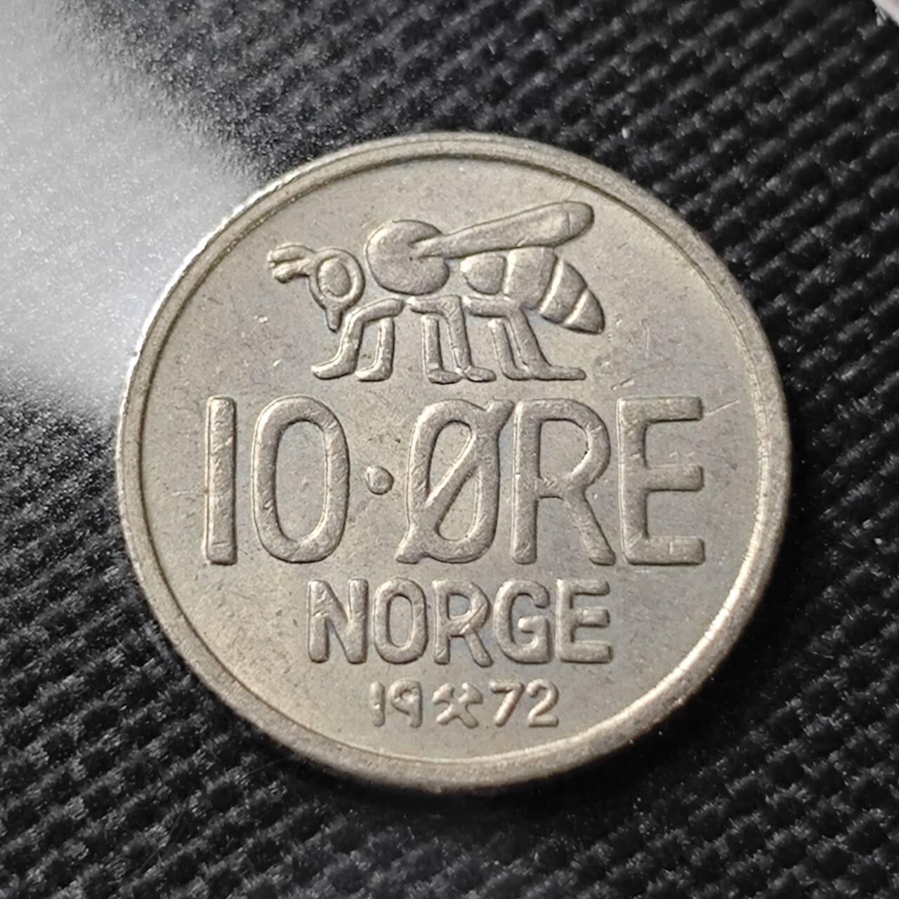 KK钱币收藏小铺   第405期 2月预留时间 周末发货 1972挪威10欧尔 