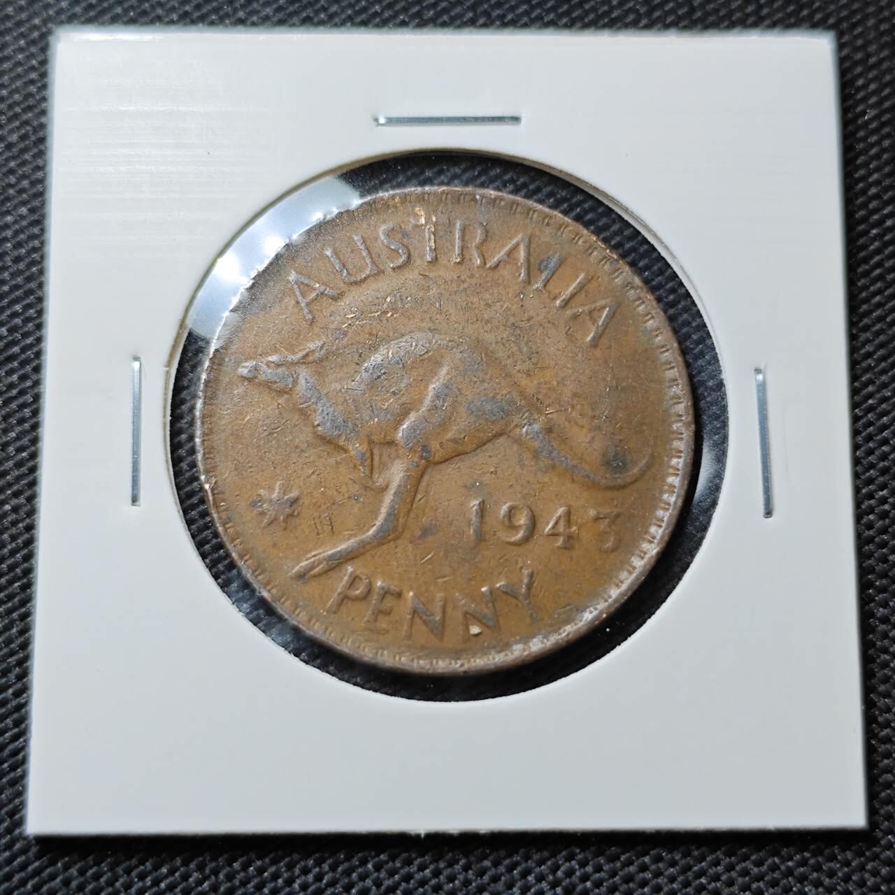 KK钱币收藏小铺   第405期 2月预留时间 周末发货 1943澳大利亚1便士 