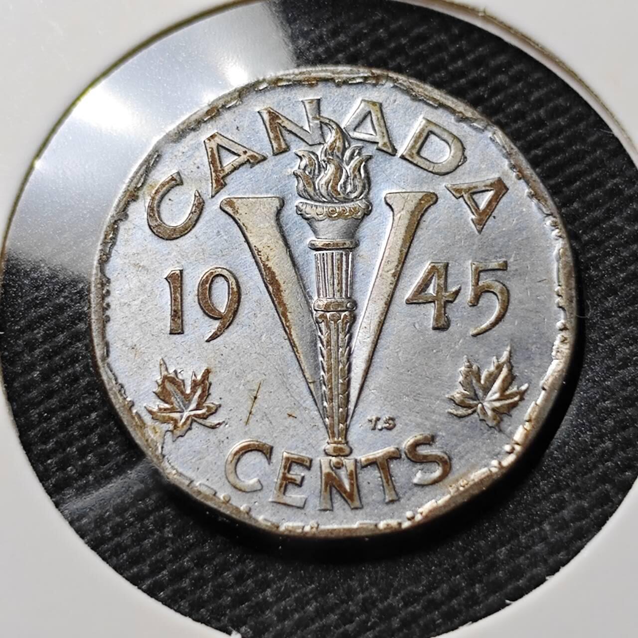 KK钱币收藏小铺   第405期 2月预留时间 周末发货 1945加拿大5分 