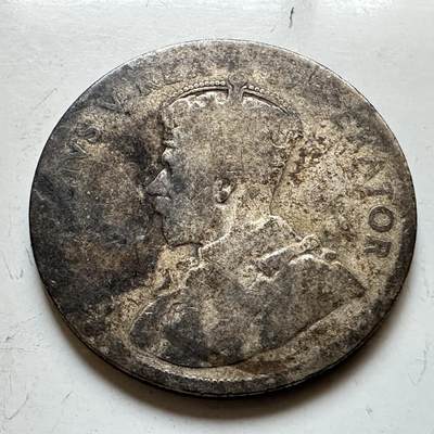 🌹外币初藏🌹🐯2026年第28场   每周二四六晚8️⃣点 接代拍 - 南非 乔治五世 1/2克朗银币 92.5%银 实重 10.8g 28.4mm