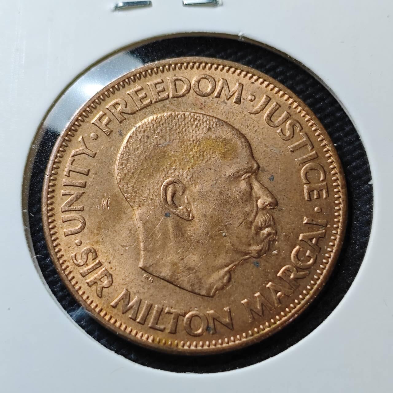 KK钱币收藏小铺   第405期 2月预留时间 周末发货  1964塞拉利昂1分铜币 好品