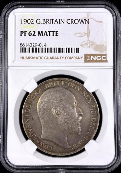 【雨安】【直播拍卖】【第0128期-评级币章】2026-03-14 周六 19:30 (金价1145, 银价22.39) - [评级欧洲] Great Britain 英国 1克朗 KM#0803 (1902) 爱德华七世 1902年 NGC-PF62Matte