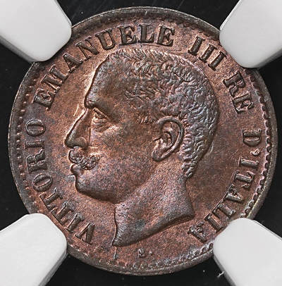 修遠堂世界钱币第107期 - NGC MS64BN 1905年意大利1分铜币