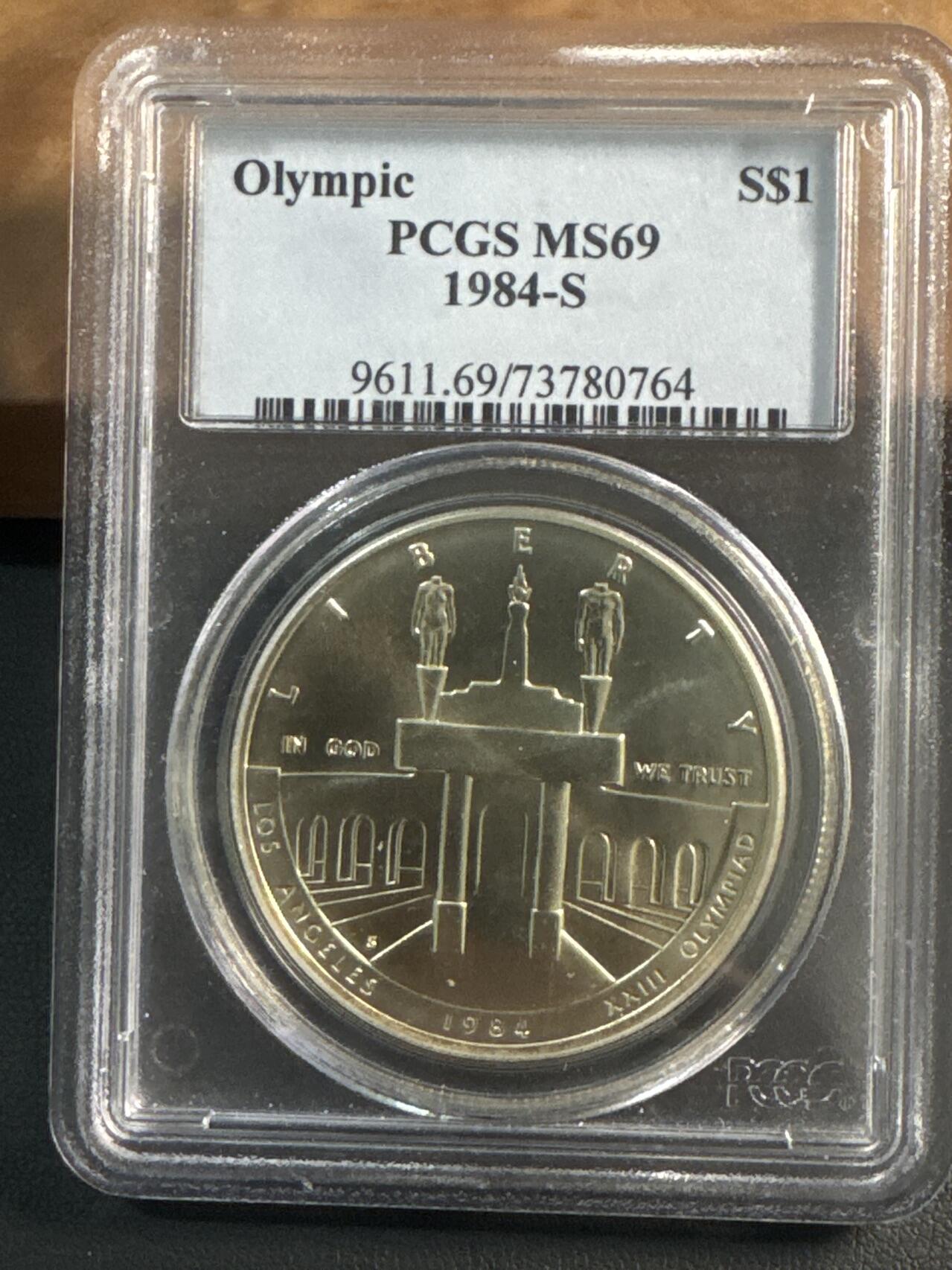 ❤️【币观天下】❤️ 第344期钱币秒杀拍卖场- 2026.3.6周五晚上6点半场 长期征集拍品  1984美国奥运会1美元纪念银币PCGS PR69