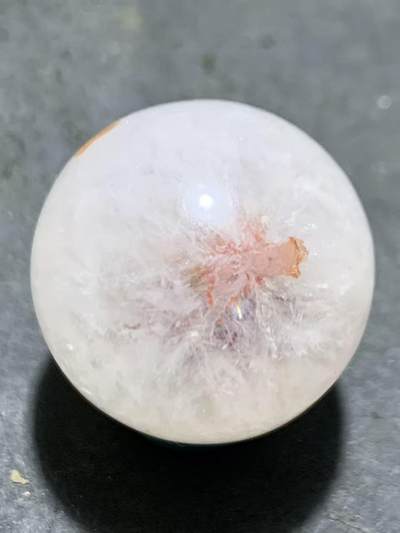 精美高玉化满冰飘糖心料飘朱砂点战国红玛瑙圆珠一个！ - 精美高玉化满冰飘糖心料飘朱砂点战国红玛瑙圆珠一个！