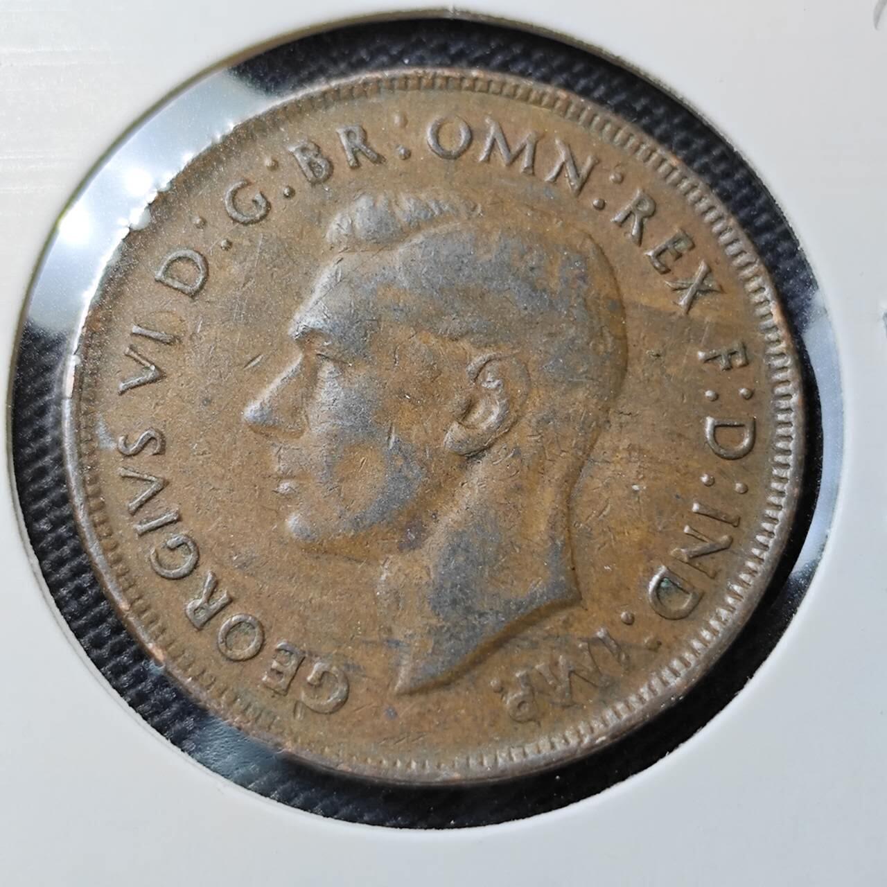 KK钱币收藏小铺   第405期 2月预留时间 周末发货 1943澳大利亚1便士 