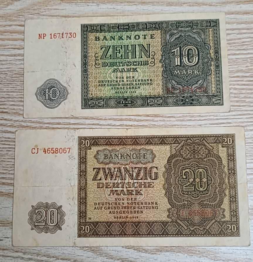 【币将精彩】纸币杂项拍卖（2026-3-15） 东德DDR老纸币2枚品如图