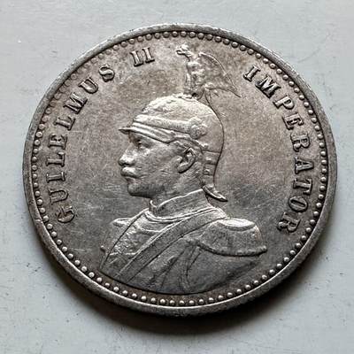 🌹外币初藏🌹🐯2026年第28场   每周二四六晚8️⃣点 接代拍 - 德属东非 1898年 威廉二世 1/4卢比银币 91.7%银 2.78g 19mm