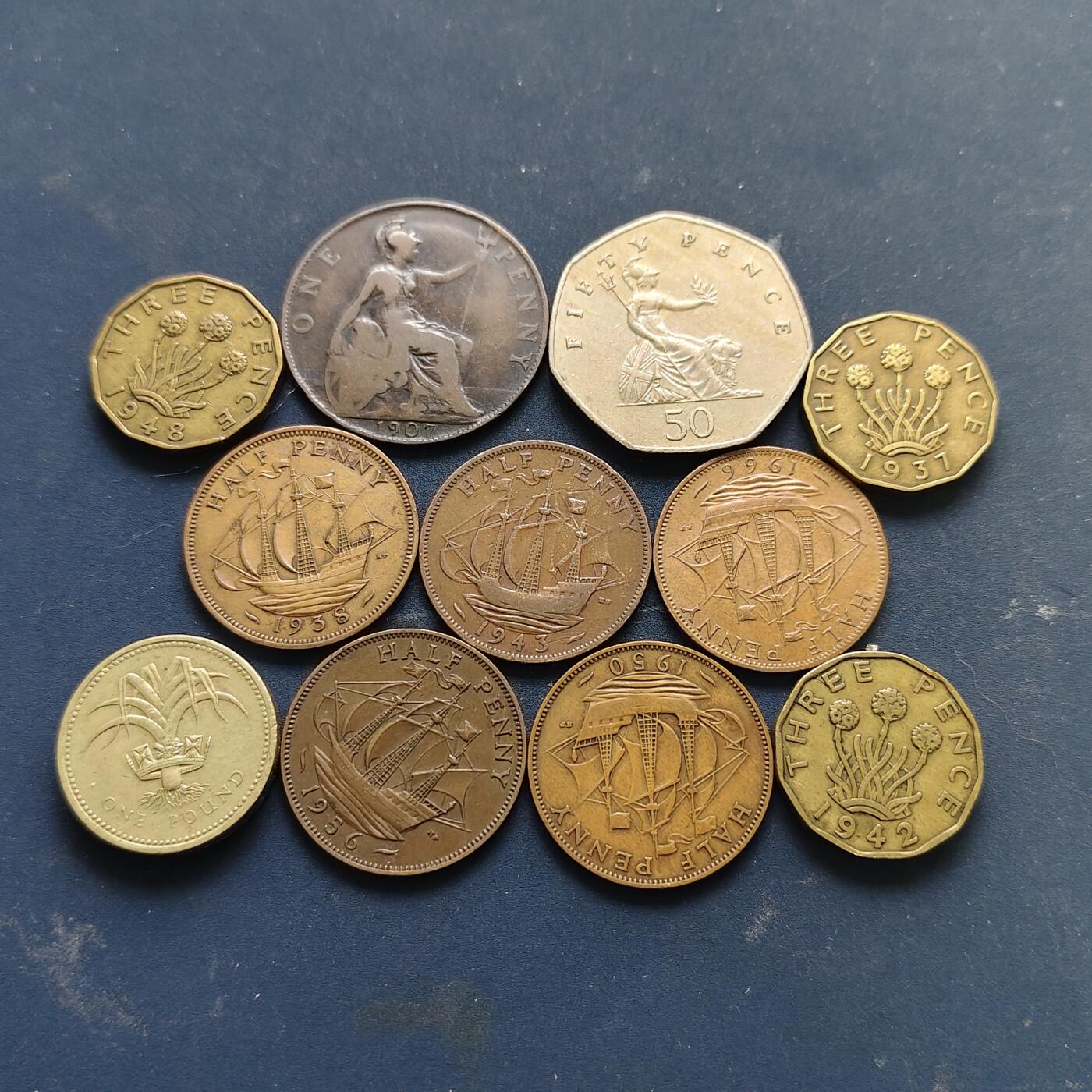 【全场包邮】纯粹捡漏拍510场 英国各年份散币11枚一组