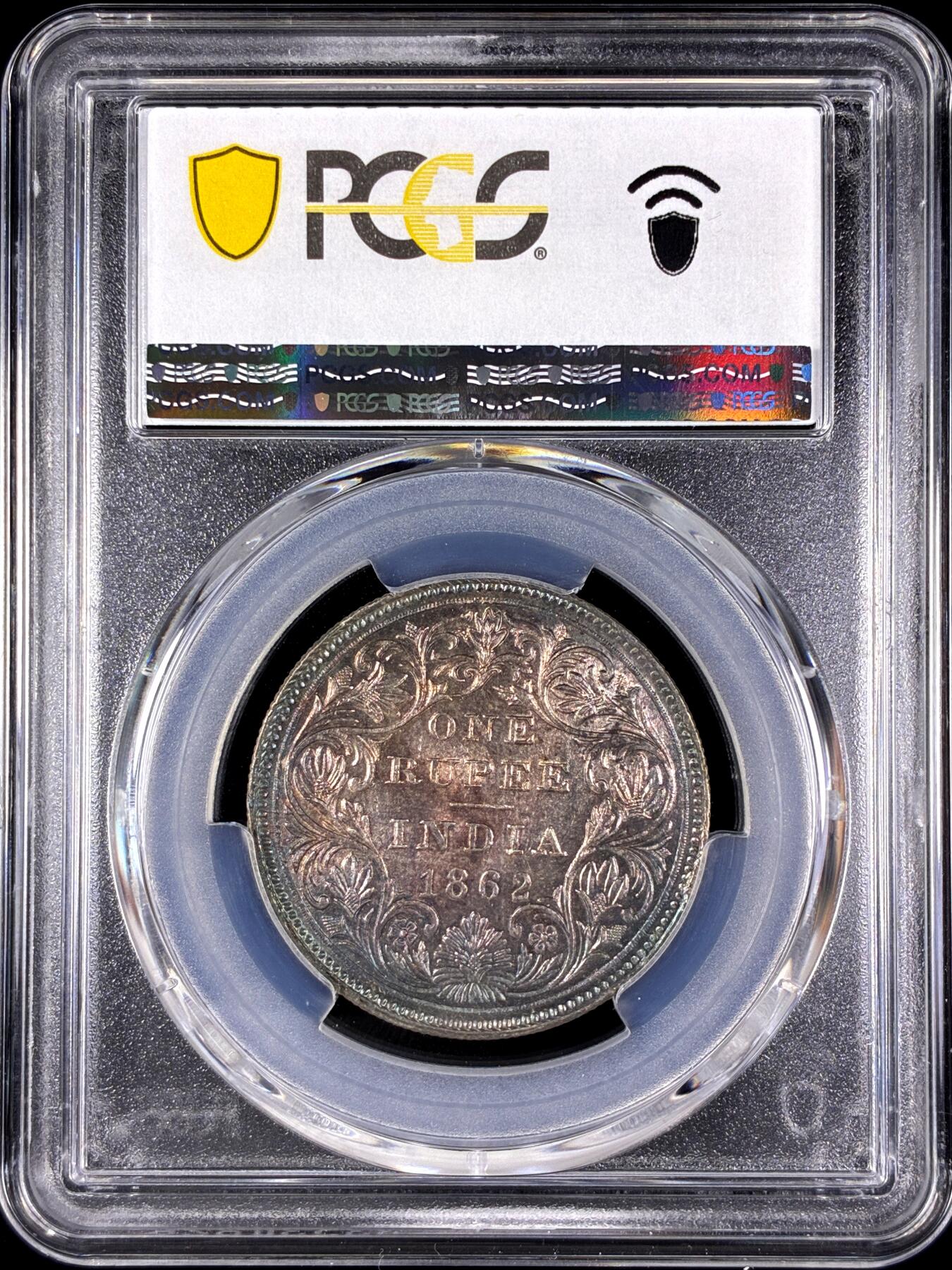 【雨安】【直播拍卖】【第0128期-评级币章】2026-03-14 周六 19:30 (金价1145, 银价22.39) [评级亚洲] India 英属印度 1卢比 KM#0473 1862年 维多利亚  PCGS-MS62