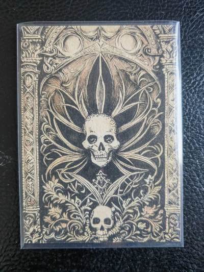 阳大大卡牌拍卖第104期（持续收拍品，周五晚上九点截拍，进群福利早知道） - 【手绘卡】黑白骷髅画-画师刘睿娜-乐联周年庆卡