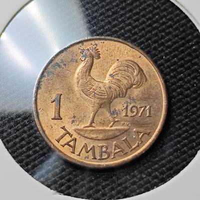 KK钱币收藏小铺   第405期 2月预留时间 周末发货 - 1971马拉维1坦巴拉