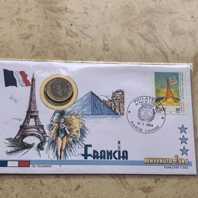 道一币馆币章第一百六十八场 - 邮币封 法国2000年过渡时期1欧元