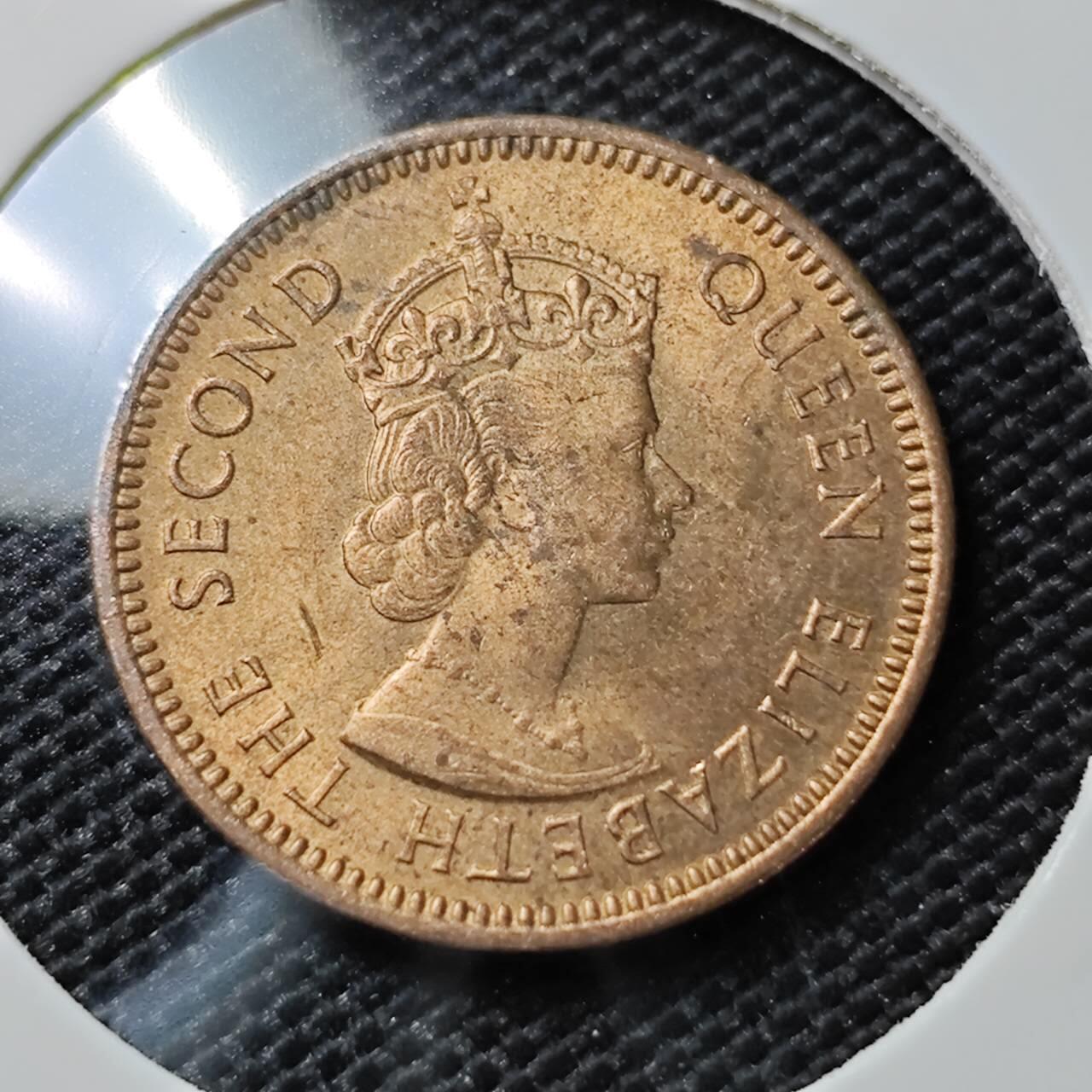 KK钱币收藏小铺   第405期 2月预留时间 周末发货 1955英属东加勒比1/2分 