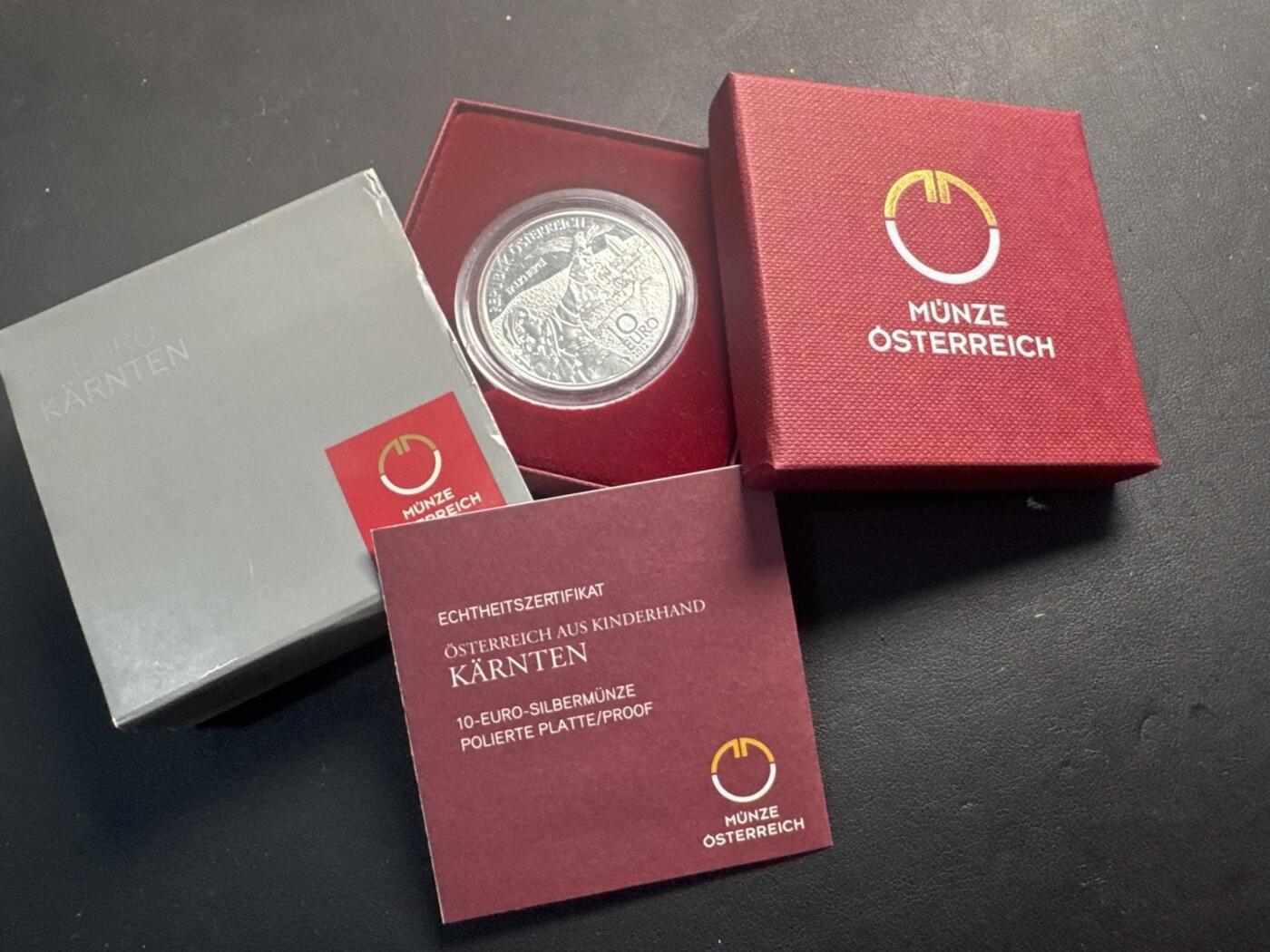 ❤️【币观天下】❤️ 第344期钱币秒杀拍卖场- 2026.3.6周五晚上6点半场 长期征集拍品  奥地利联邦省系列银币 盒证齐全(面值10欧，重量17.3克)2012-1