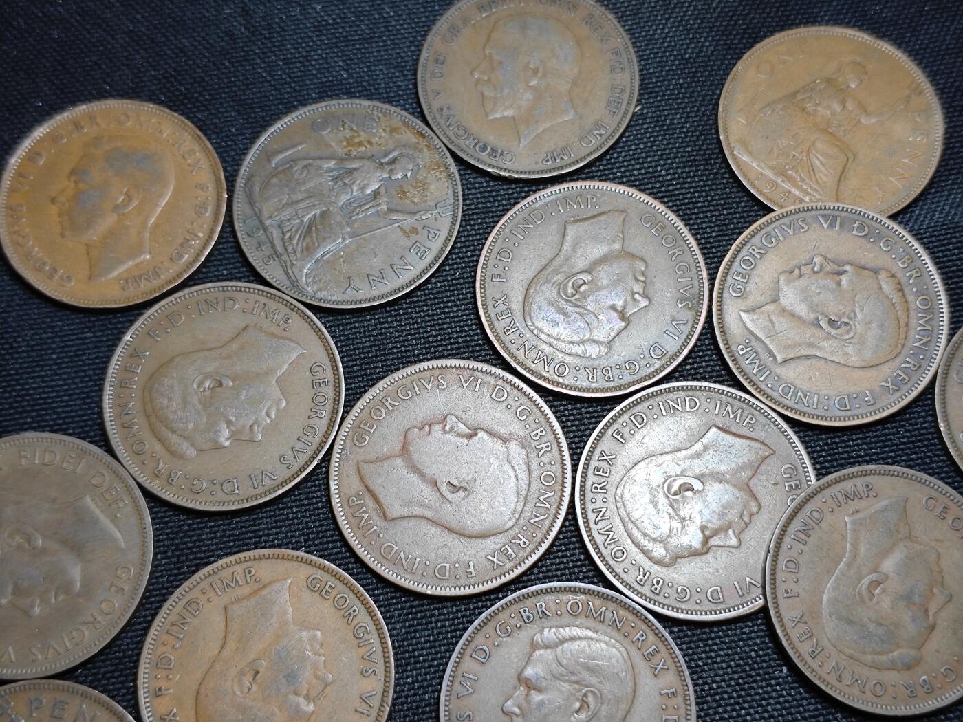 KK钱币收藏小铺   套币 批量/好品散币专场 2月预留时间 周末发货  英国乔六1便士铜币 29枚一组