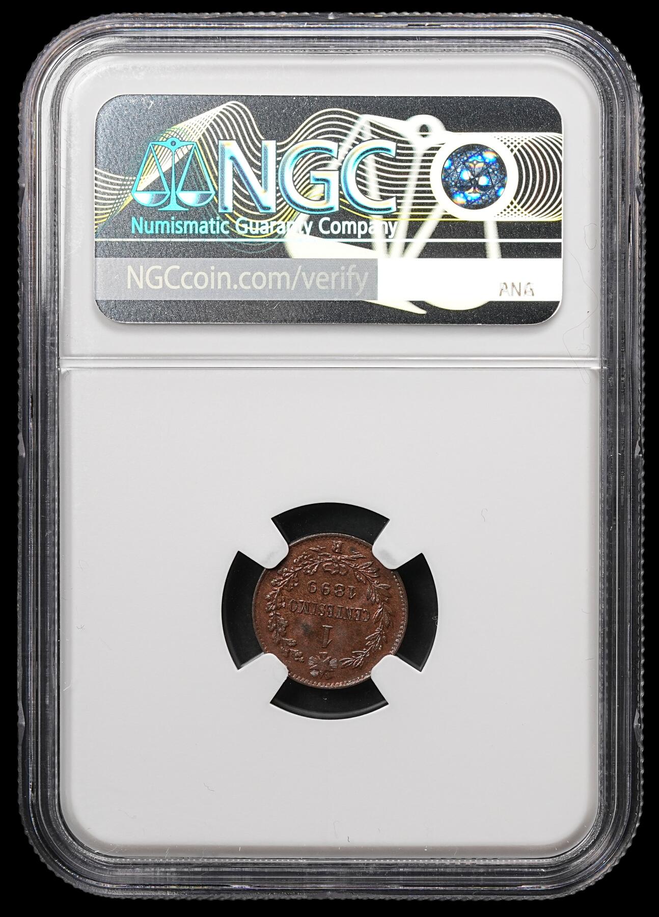 修遠堂世界钱币第107期 NGC MS64BN 1899年意大利1分铜币