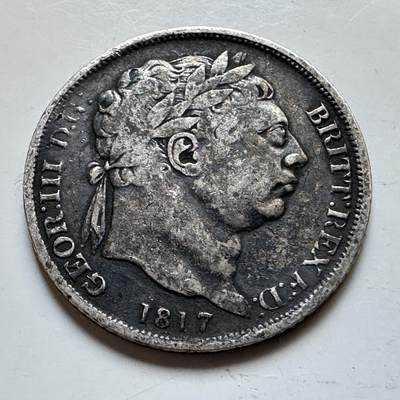 🌹外币初藏🌹🐯2026年第28场   每周二四六晚8️⃣点 接代拍 - 英国 1817年 乔治三世 6便士银币 92.5%银 2.7g 19.3mm