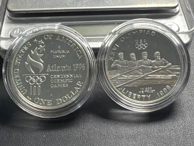 ❤️【币观天下】❤️ 第344期钱币秒杀拍卖场- 2026.3.6周五晚上6点半场 长期征集拍品  - 1996 美国 亚特兰大奥运会套装【精制】两枚银币