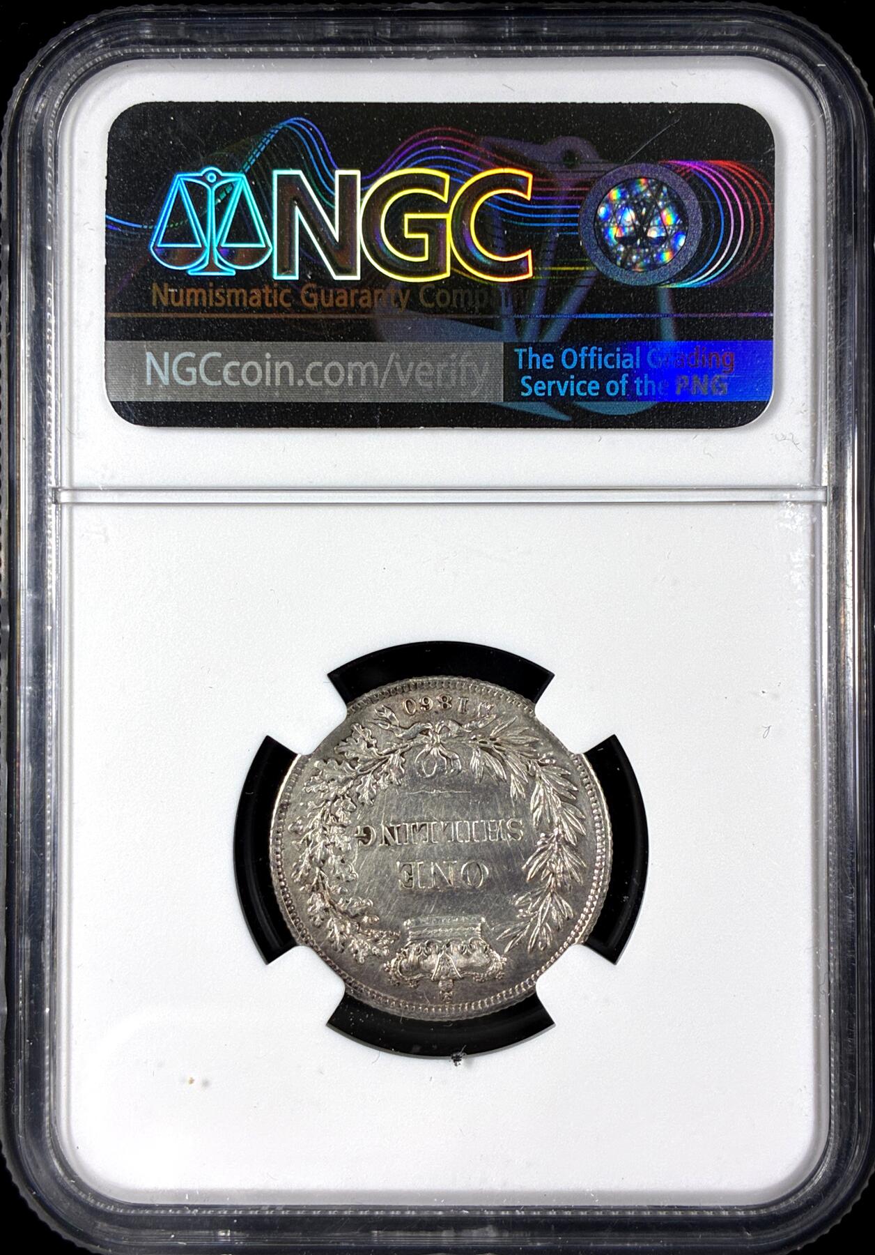 【雨安】【直播拍卖】【第0128期-评级币章】2026-03-14 周六 19:30 (金价1145, 银价22.39) [评级欧洲] Great Britain 英国 1先令 1860年 维多利亚 青年版  NGC-AU