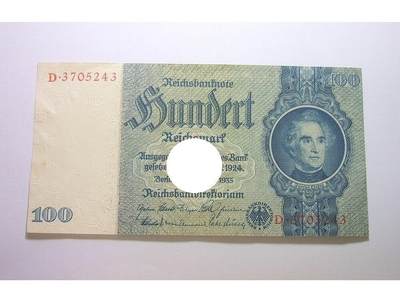 德国第三帝国1935年 化学家李比希100马克 无字母花纹水印 爽品 - 德国第三帝国1935年 化学家李比希100马克 无字母花纹水印 爽品