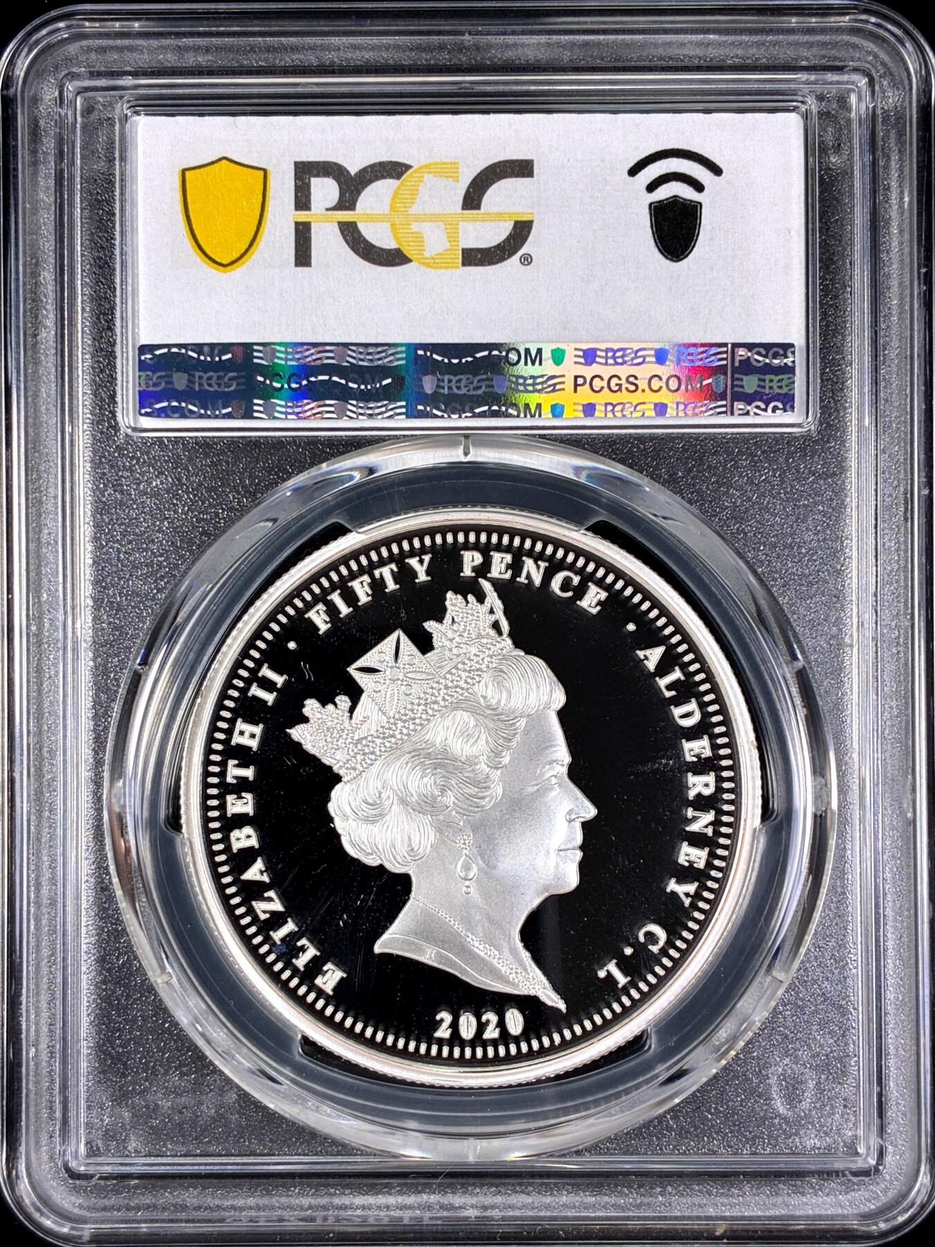 【雨安】【直播拍卖】【第0128期-评级币章】2026-03-14 周六 19:30 (金价1145, 银价22.39) [评级现代] Alderney 奥尔德尼 50便士 2020年 VE-Day PCGS-PR69DCAM 精制币