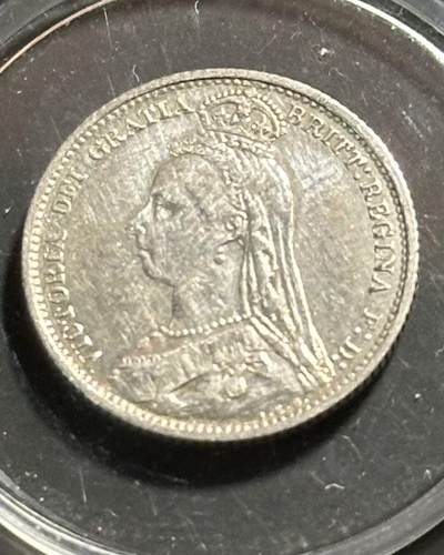 丙午马年三月第二场 精品更新 - 原光品质！1887年尖冠6便士银币！非常精美！