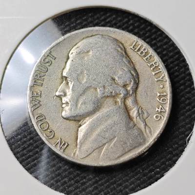 KK钱币收藏小铺   第405期 2月预留时间 周末发货 - 1946美国5美分 镍币