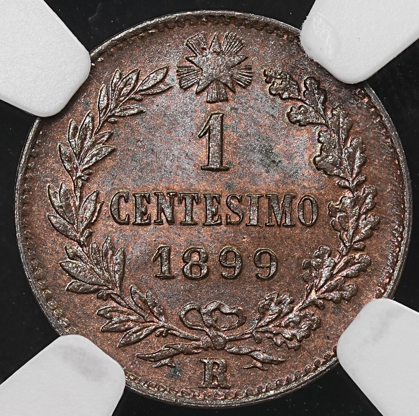 修遠堂世界钱币第107期 NGC MS64BN 1899年意大利1分铜币