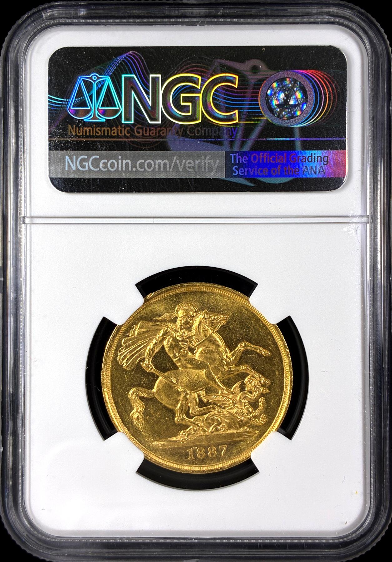 【雨安】【直播拍卖】【第0128期-评级币章】2026-03-14 周六 19:30 (金价1145, 银价22.39) [评级金铂] Great Britain [金币] 英国 2镑 1887年 维多利亚 马剑  NGC-MS62